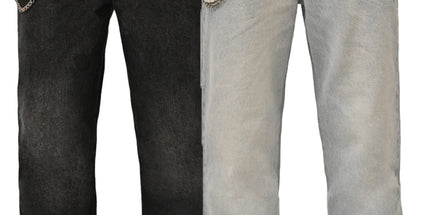 Straight-Leg Stretch Denim Jeans