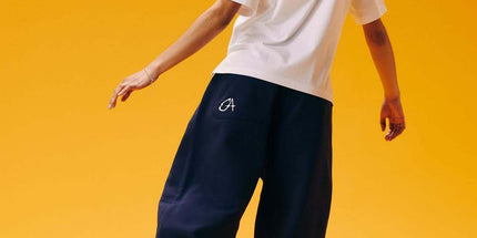Double Waist Embroidery Folding Sweatpants for Couples