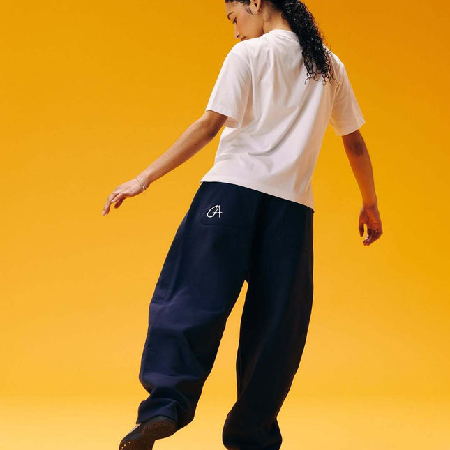 Double Waist Embroidery Folding Sweatpants for Couples