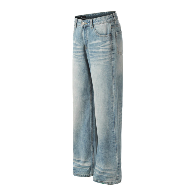 G6465 Vintage Loose Trend Men's Street Nostalgia Port Feng Wash Design High Men's and Women's Denim Pants