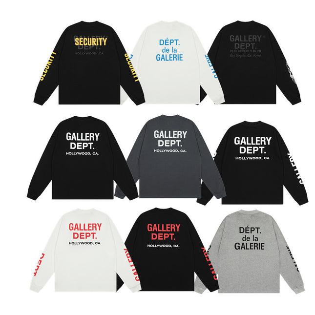 GALLERY DEPT Cotton Loose Long Sleeve Letter Tee