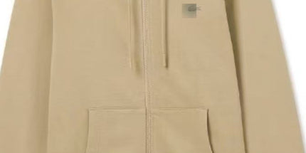 Red mouth embroidered hooded zip sweatshirt men's casual jacket