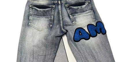 Casual Ripped Jeans embroidered letters