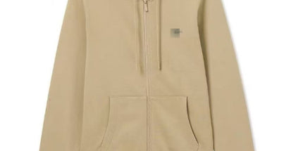 Red mouth embroidered hooded zip sweatshirt men's casual jacket