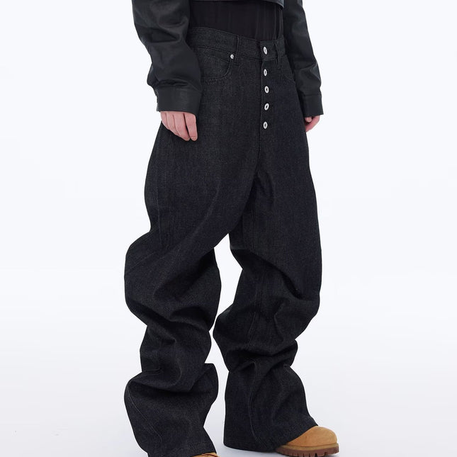 Black Wide-Leg Street Jeans