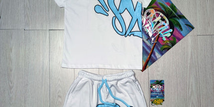 High Quality Syna Hip Hop Foam Print T-Shirt Set