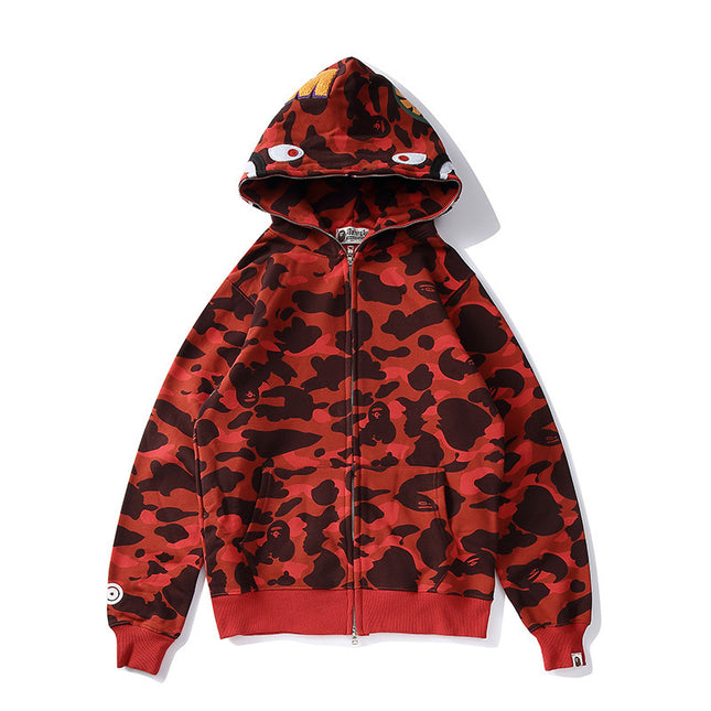 Camouflage Shark Zip Hoodie
