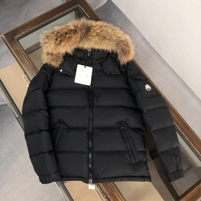 Unisex Fur Collar Hooded Winter Coat