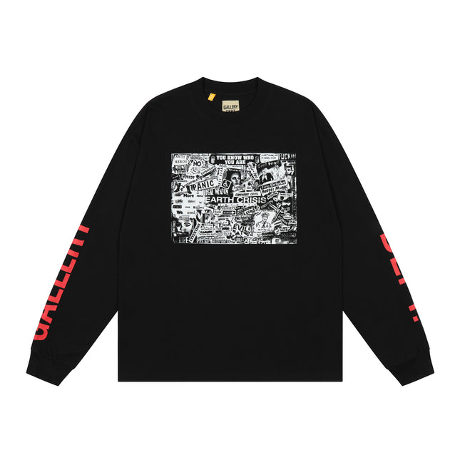 GALLERY DEPT Cotton Loose Long Sleeve Letter Tee