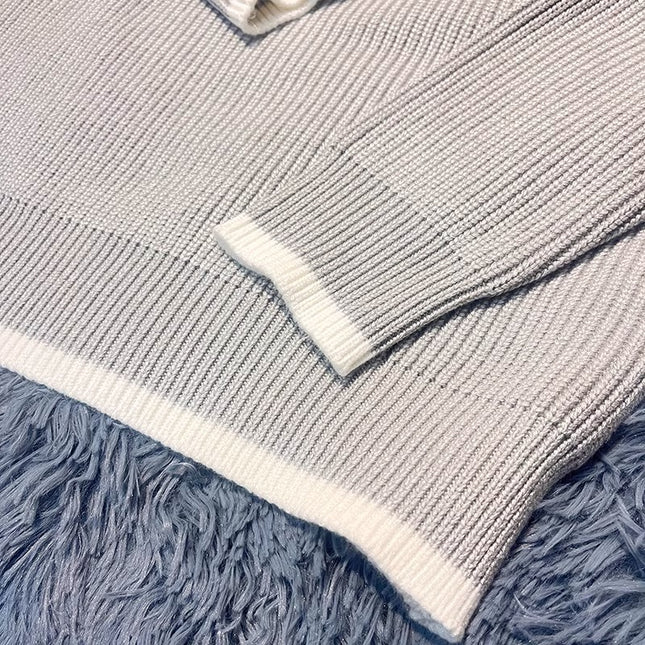 Wool Knit Short Sleeve Loose Pullover Sweater