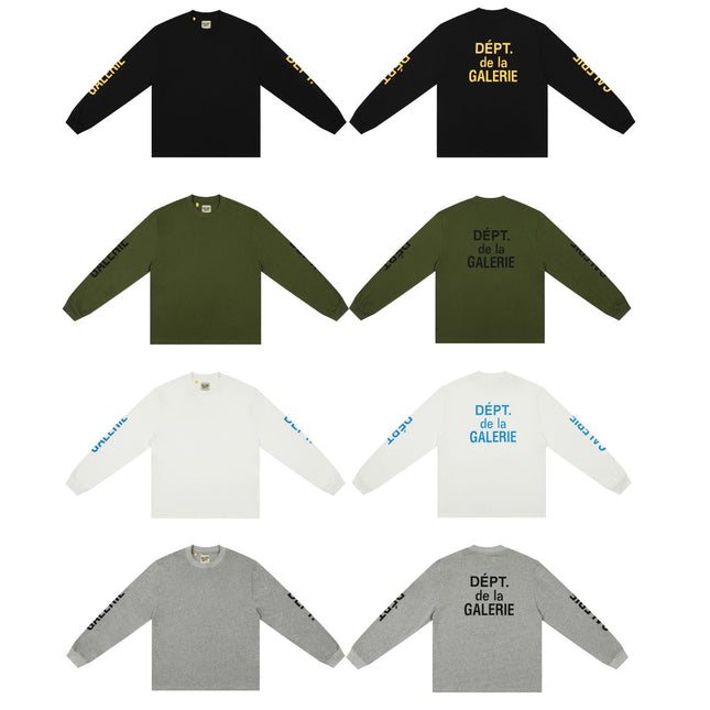 GALLERY DEPT Cotton Loose Long Sleeve Letter Tee