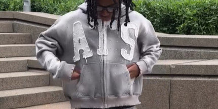 zipper hooded tracksuit