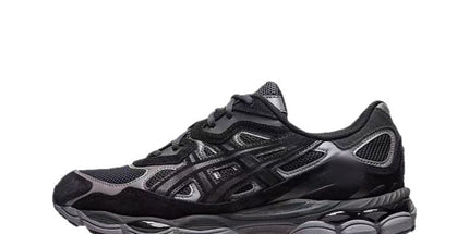 Black and white athletic shoe on a white background