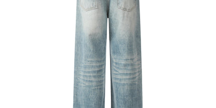 G6465 Vintage Loose Trend Men's Street Nostalgia Port Feng Wash Design High Men's and Women's Denim Pants