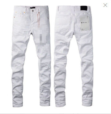 vintage hole slim stretch jeans
