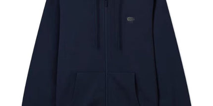 Red mouth embroidered hooded zip sweatshirt men's casual jacket