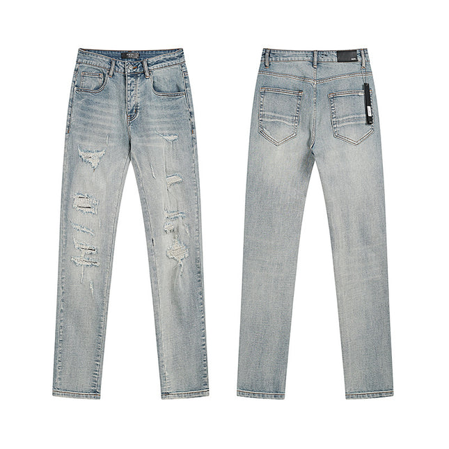 High Street Ripped Vintage Straight Jeans