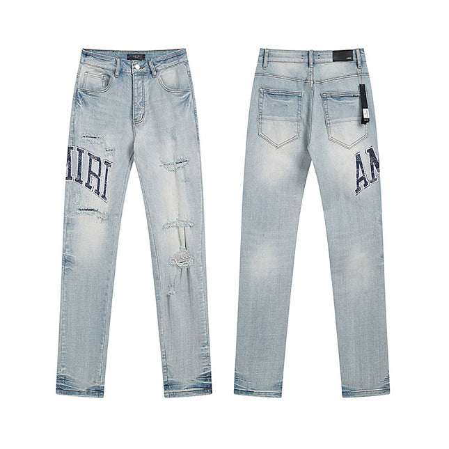 High Street Ripped Vintage Straight Jeans