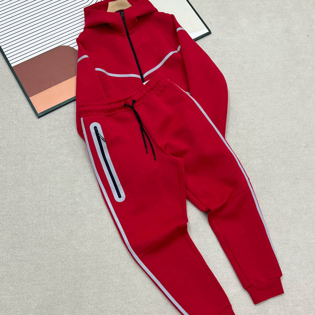 hooded tech fleece zipper suit