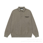 Lapel sweatshirt khaki