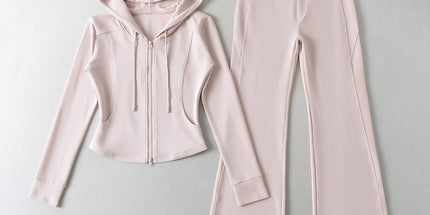 Women’s Zip Hoodie and Flared Pants Set