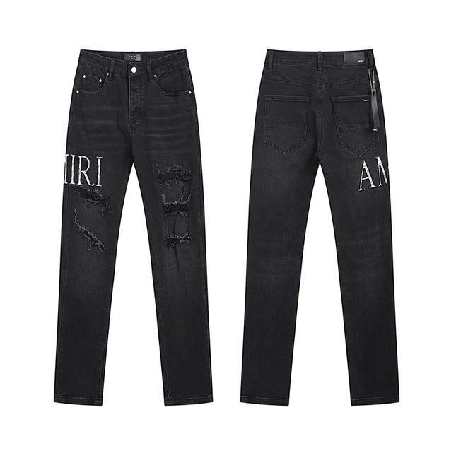 High Street Ripped Vintage Straight Jeans