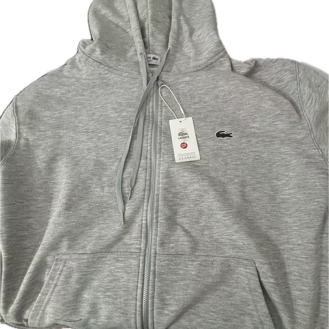 Check Pattern Hooded Zip Pullover