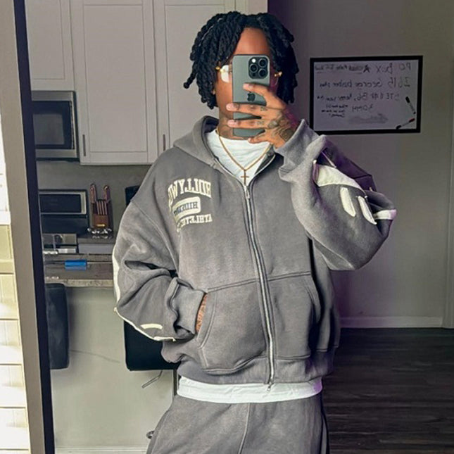 Y2k hooded zipper set