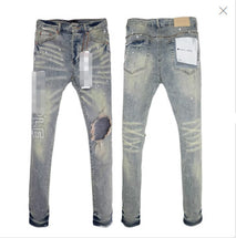 vintage hole slim stretch jeans