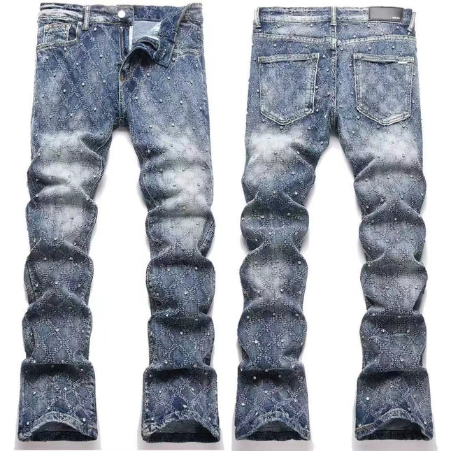 vintage hole slim stretch jeans