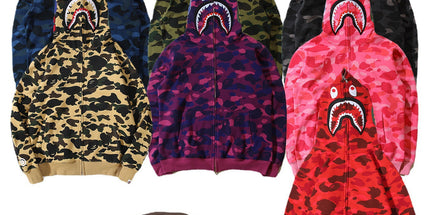 Camouflage Shark Zip Hoodie