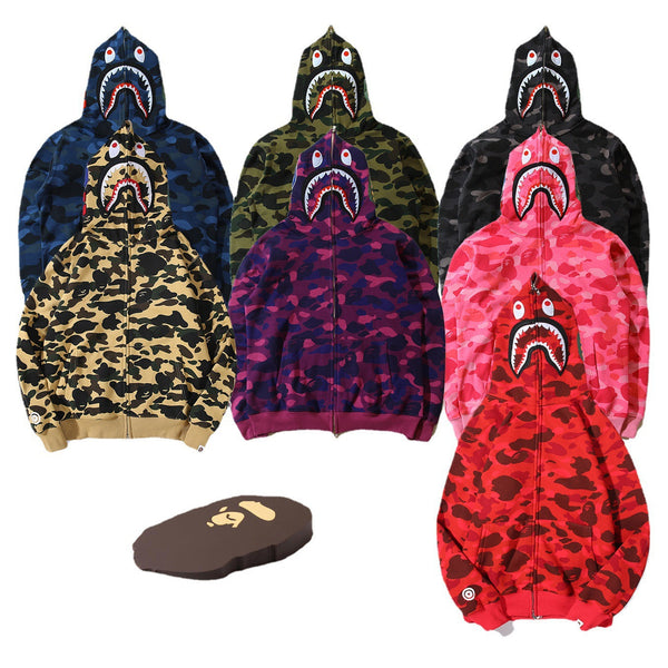 Camouflage Shark Zip Hoodie