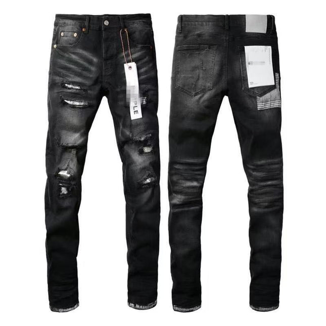 vintage hole slim stretch jeans