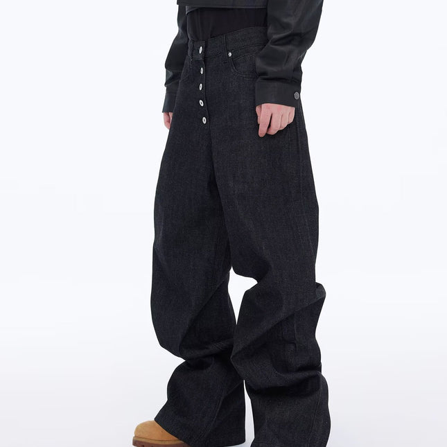 Black Wide-Leg Street Jeans