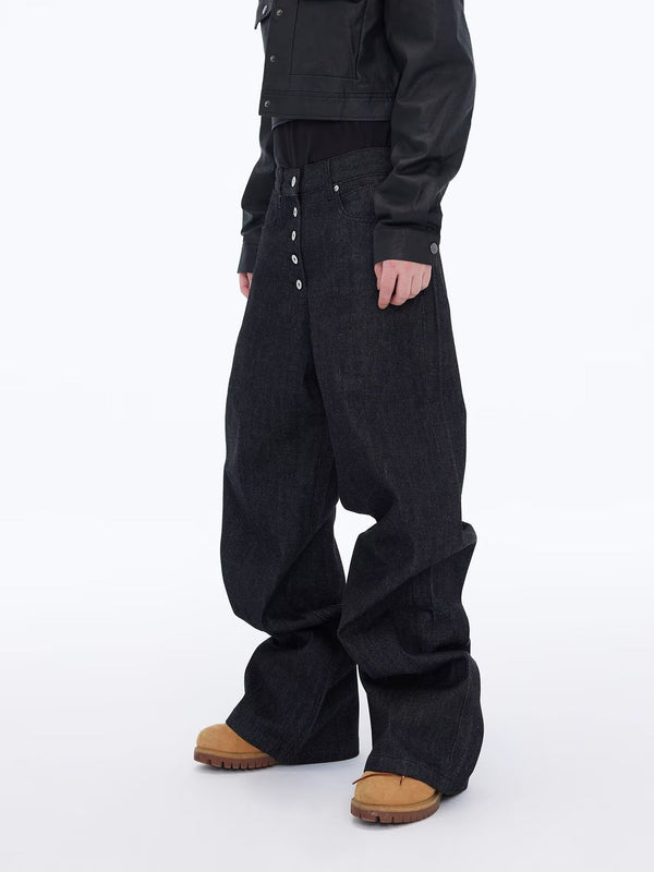 Black Wide-Leg Street Jeans
