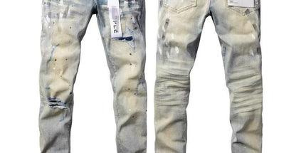 vintage hole slim stretch jeans