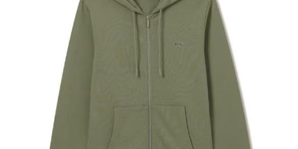 Red mouth embroidered hooded zip sweatshirt men's casual jacket