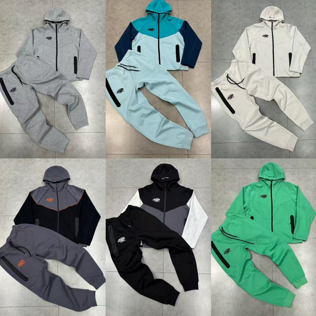 Contrast Stitch Hooded Cardigan Set