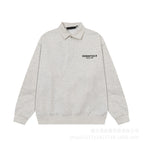 Lapel sweatshirt gray