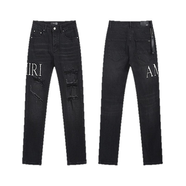 High Street Ripped Vintage Straight Jeans