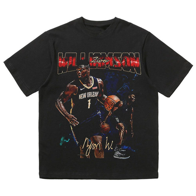 NBA Star Retro T-Shirt - Curry Kobe Morant Rose