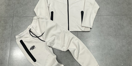 Contrast Stitch Hooded Cardigan Set