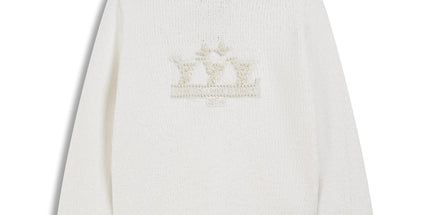 Correct version 25ss donkey family autumn and winter new four-leaf checkerboard letter logo jacquard wool knitwear sweater