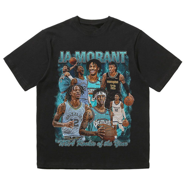 NBA Star Retro T-Shirt - Curry Kobe Morant Rose
