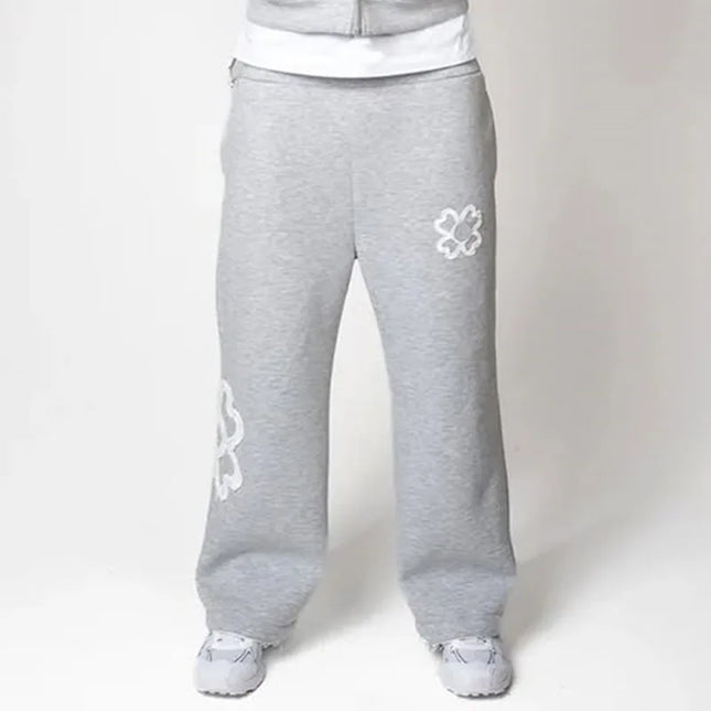 Embroidered Zip Hoodie & Pants Set Men Streetwear 2-Piece Tracksuit