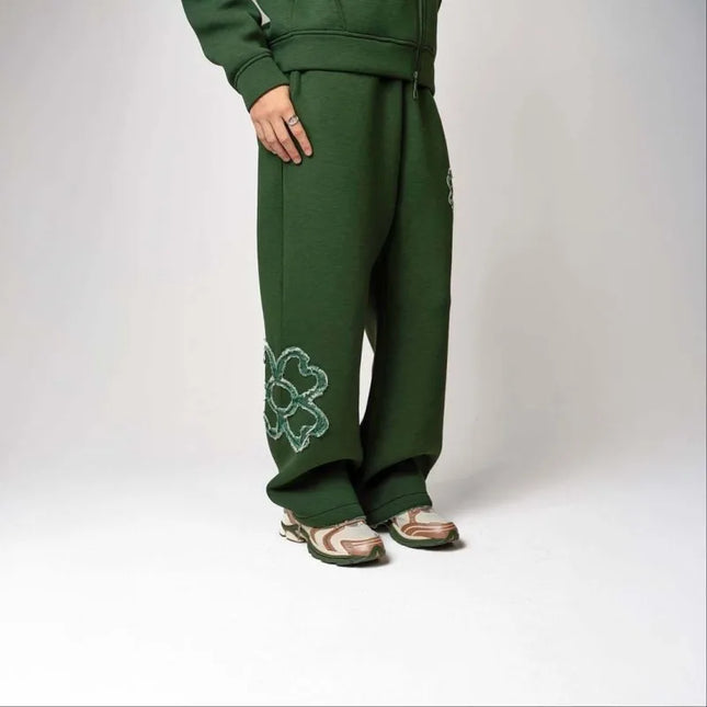 Embroidered Zip Hoodie & Pants Set Men Streetwear 2-Piece Tracksuit
