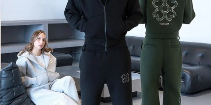 Embroidered Zip Hoodie & Pants Set Men Streetwear 2-Piece Tracksuit